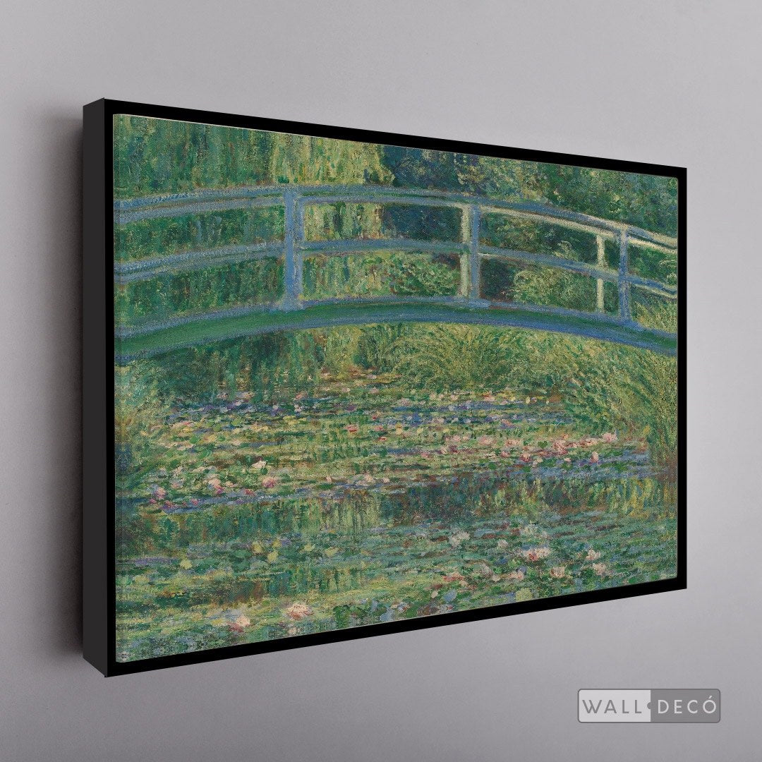 Cuadro Arte Clásico El Puente Japonés – Monet con marco flotante negro mate