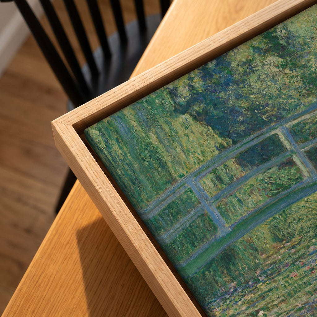 Cuadro Arte Clásico El Puente Japonés – Monet, detalle de la textura del lienzo y el marco