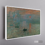 Cuadro Arte Clásico Impresión, Sol Naciente – Monet con marco flotante blanco mate