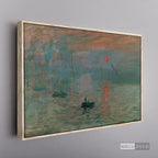 Cuadro Arte Clásico Impresión, Sol Naciente – Monet con marco flotante madera vintage