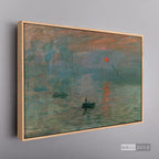 Cuadro Arte Clásico Impresión, Sol Naciente – Monet con marco flotante madera natural