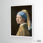 Cuadro Arte Clásico La Joven de la Perla – Vermeer con marco flotante blanco mate
