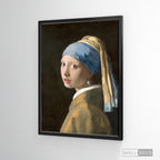 Cuadro Arte Clásico La Joven de la Perla – Vermeer con marco flotante negro mate