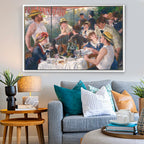 Cuadro Arte Clásico El Almuerzo de los Remeros – Renoir con marco blanco mate en sala