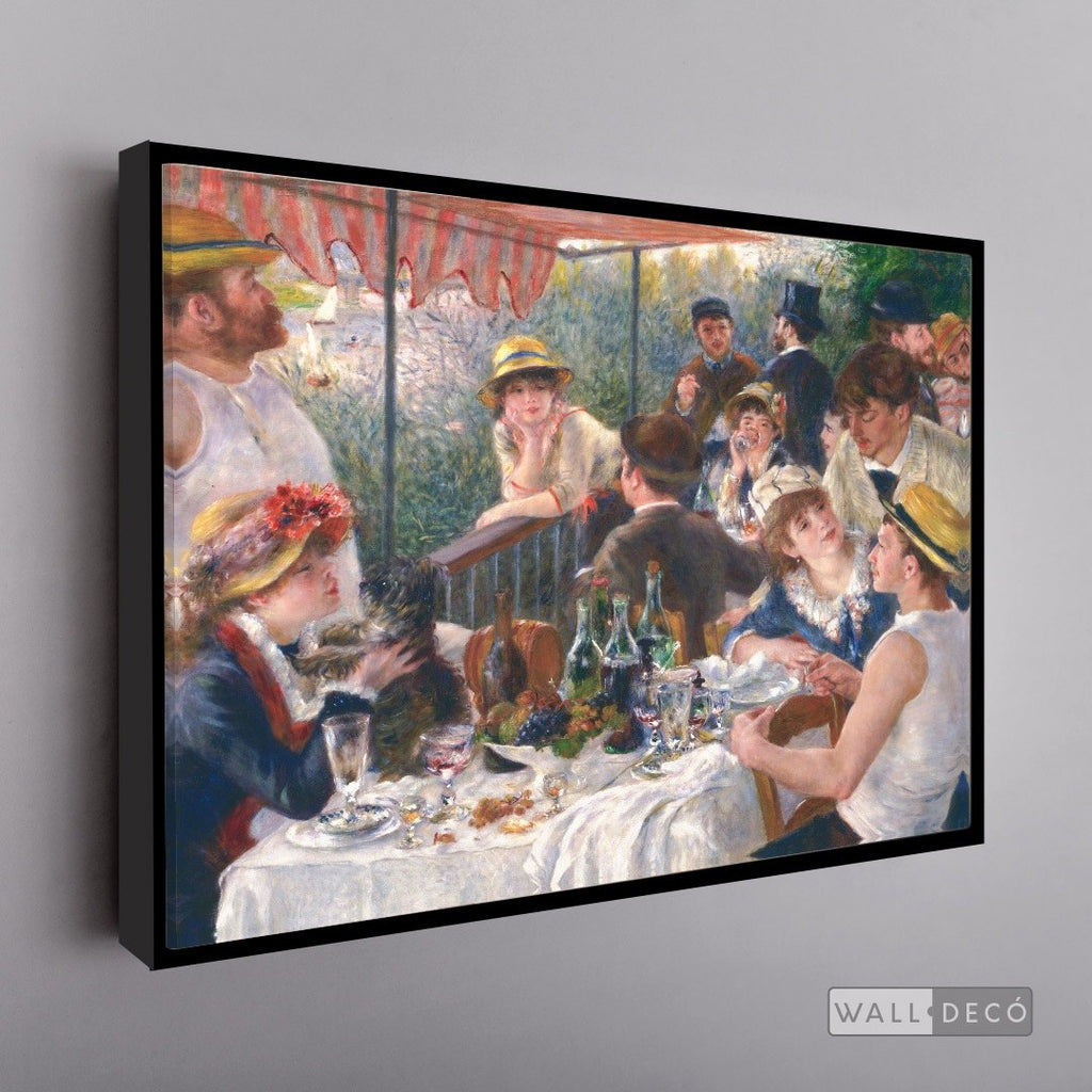 Cuadro Arte Clásico El Almuerzo de los Remeros – Renoir con marco flotante negro mate