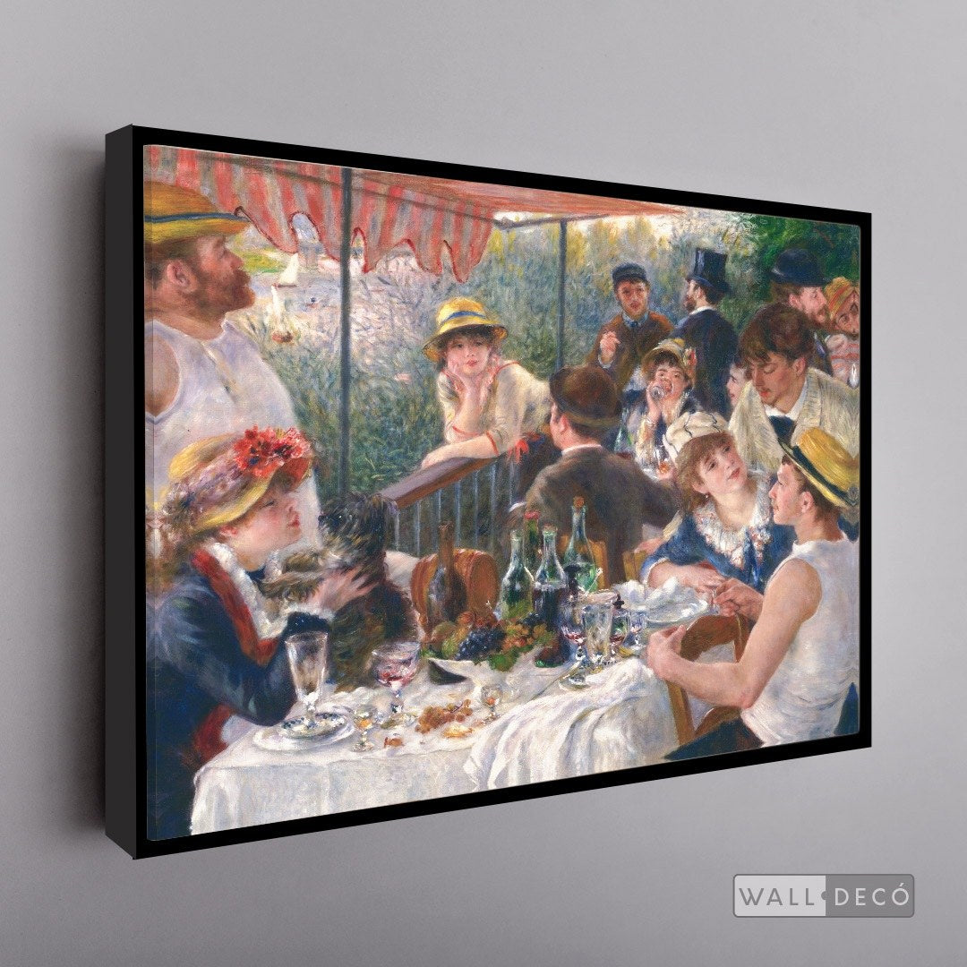 Cuadro Arte Clásico El Almuerzo de los Remeros – Renoir con marco flotante negro mate