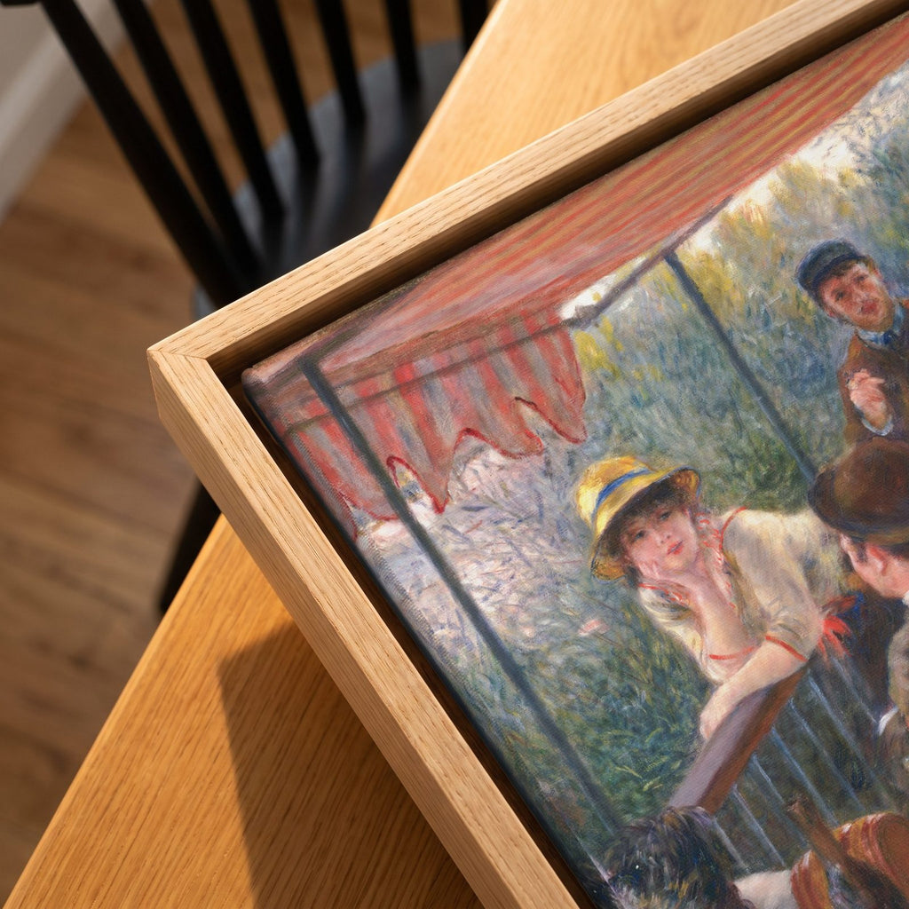 Cuadro Arte Clásico El Almuerzo de los Remeros – Renoir, detalle de la textura del lienzo y el marco