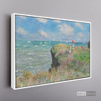 Cuadro Arte Clásico Acantilado en Pourville – Monet con marco flotante blanco mate