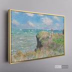 Cuadro Arte Clásico Acantilado en Pourville – Monet con marco flotante dorado