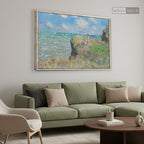 Cuadro Arte Clásico Acantilado en Pourville – Monet con marco madera vintage en sala