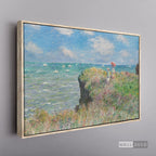 Cuadro Arte Clásico Acantilado en Pourville – Monet con marco flotante madera vintage