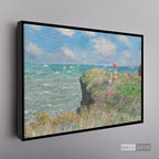 Cuadro Arte Clásico Acantilado en Pourville – Monet con marco flotante negro mate