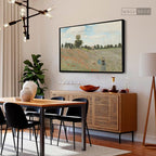 Cuadro Arte Clásico Campo de Amapolas – Monet con marco negro mate en comedor