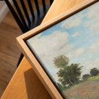 Cuadro Arte Clásico Campo de Amapolas – Monet, detalle de la textura del lienzo y el marco