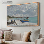 Cuadro Arte Clásico Playa de Sainte-Adresse – Monet con marco madera natural en sala