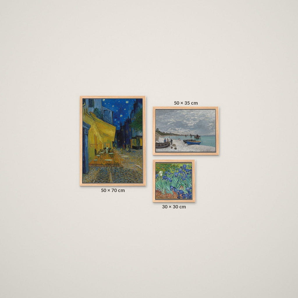 Composición Arte Clásico Noche y Mar – Tamaño S – Marco Madera Natural