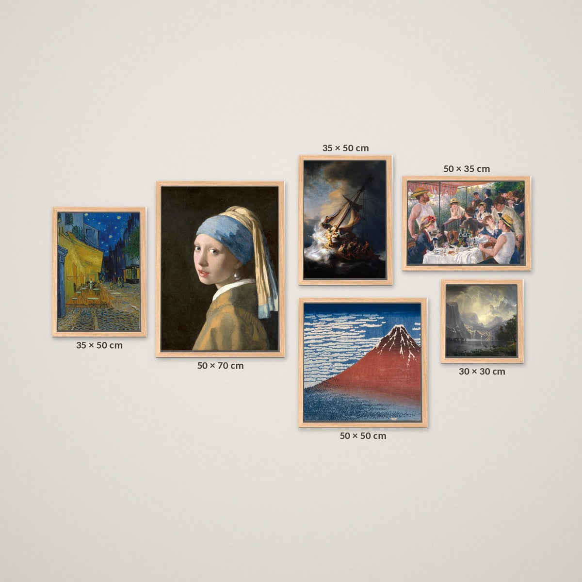 Composición Arte Clásico Claroscuro – Tamaño XL – Marco Madera Natural