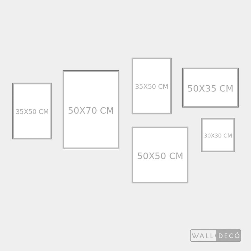 Composición talla XL: medidas de cada cuadro