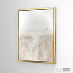 Cargar imagen en el visor de la galería, Cuadro Abstracto Minimalista Caminante en Calma Vertical con marco dorado
