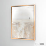 Cargar imagen en el visor de la galería, Cuadro Abstracto Minimalista Caminante en Calma Vertical con marco madera natural
