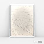 Cargar imagen en el visor de la galería, Cuadro Abstracto Minimalista Trazos de Seda Vertical con marco blanco mate - vista lateral
