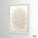 Cargar imagen en el visor de la galería, Cuadro Abstracto Minimalista Trazos de Seda Vertical con marco blanco mate
