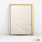 Cuadro Abstracto Minimalista Trazos de Seda Vertical con marco dorado - vista lateral
