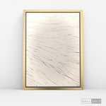 Cargar imagen en el visor de la galería, Cuadro Abstracto Minimalista Trazos de Seda Vertical con marco dorado - vista lateral
