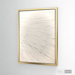 Cargar imagen en el visor de la galería, Cuadro Abstracto Minimalista Trazos de Seda Vertical con marco dorado
