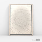Cargar imagen en el visor de la galería, Cuadro Abstracto Minimalista Trazos de Seda Vertical con marco madera vintage - vista lateral
