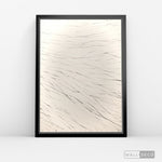 Cargar imagen en el visor de la galería, Cuadro Abstracto Minimalista Trazos de Seda Vertical con marco negro mate - vista lateral
