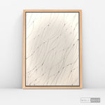Cargar imagen en el visor de la galería, Cuadro Abstracto Minimalista Hilos de Luz Vertical con marco madera natural - vista lateral
