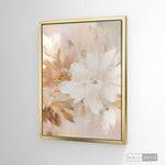 Cargar imagen en el visor de la galería, Cuadro Abstracto Minimalista Flor de Terracota Vertical con marco dorado
