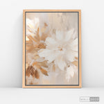 Cargar imagen en el visor de la galería, Cuadro Abstracto Minimalista Flor de Terracota Vertical con marco madera natural - vista lateral
