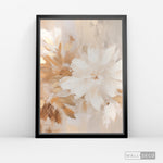 Cargar imagen en el visor de la galería, Cuadro Abstracto Minimalista Flor de Terracota Vertical con marco negro mate - vista lateral
