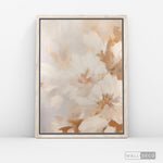 Cargar imagen en el visor de la galería, Cuadro Abstracto Minimalista Pétalos de Otoño Vertical con marco madera vintage - vista lateral
