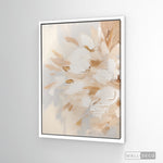 Cargar imagen en el visor de la galería, Cuadro Abstracto Minimalista Brisa Floral Vertical con marco blanco mate
