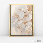 Cargar imagen en el visor de la galería, Cuadro Abstracto Minimalista Brisa Floral Vertical con marco dorado - vista lateral
