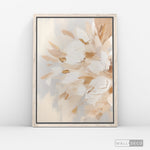 Cargar imagen en el visor de la galería, Cuadro Abstracto Minimalista Brisa Floral Vertical con marco madera vintage - vista lateral
