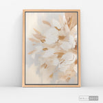 Cargar imagen en el visor de la galería, Cuadro Abstracto Minimalista Brisa Floral Vertical con marco madera natural - vista lateral
