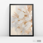 Cargar imagen en el visor de la galería, Cuadro Abstracto Minimalista Brisa Floral Vertical con marco negro mate - vista lateral
