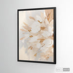 Cargar imagen en el visor de la galería, Cuadro Abstracto Minimalista Brisa Floral Vertical con marco negro mate
