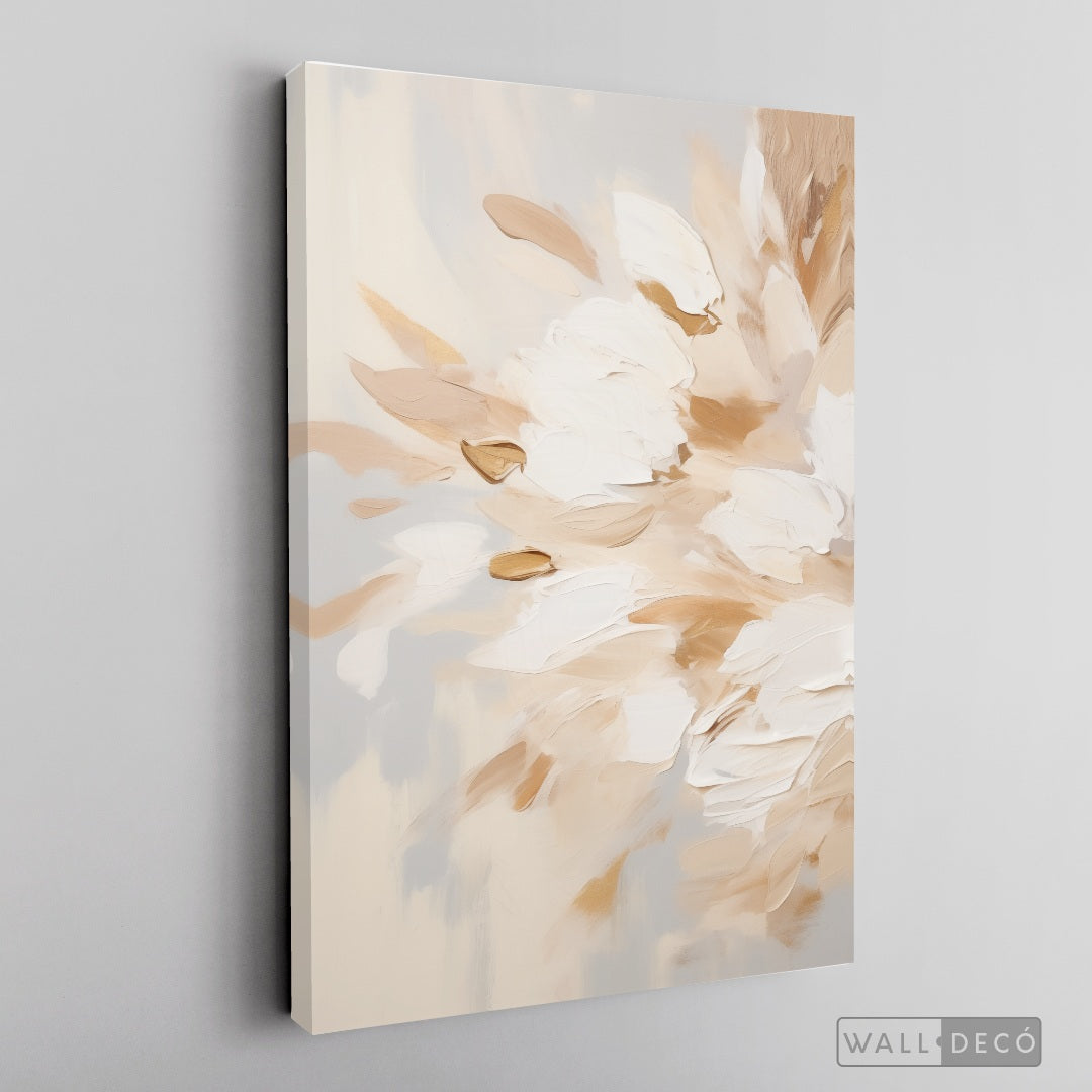 Cuadro Abstracto Minimalista Brisa Floral Vertical sin marco sobre bastidor