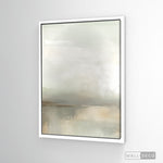 Cargar imagen en el visor de la galería, Cuadro Abstracto Minimalista Niebla Salvia Vertical con marco blanco mate
