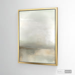 Cargar imagen en el visor de la galería, Cuadro Abstracto Minimalista Niebla Salvia Vertical con marco dorado
