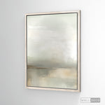 Cargar imagen en el visor de la galería, Cuadro Abstracto Minimalista Niebla Salvia Vertical con marco madera vintage
