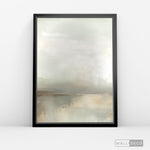 Cargar imagen en el visor de la galería, Cuadro Abstracto Minimalista Niebla Salvia Vertical con marco negro mate - vista lateral
