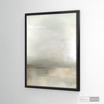 Cargar imagen en el visor de la galería, Cuadro Abstracto Minimalista Niebla Salvia Vertical con marco negro mate
