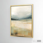 Cargar imagen en el visor de la galería, Cuadro Abstracto Minimalista Pradera Dorada Vertical con marco dorado
