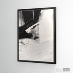 Cargar imagen en el visor de la galería, Cuadro Abstracto Minimalista Gesto Negro Vertical con marco negro mate
